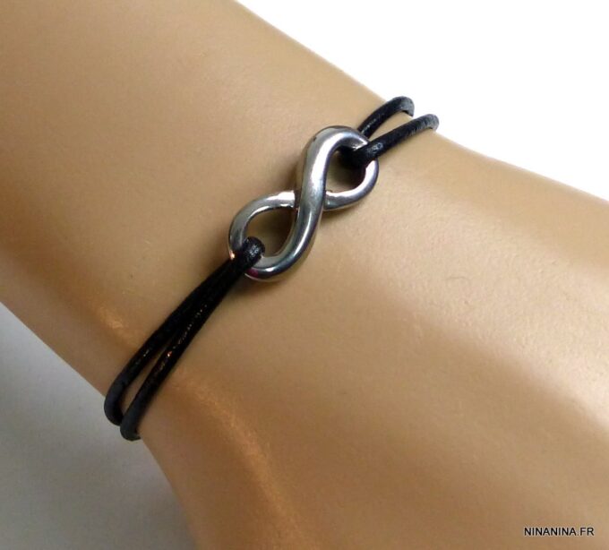 N3956bisg_Bracelet_cordon_cuir_infini_acier_inoxydable