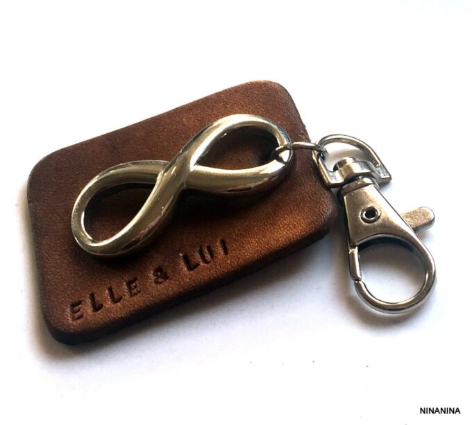 N3959_porte_cle_homme_cuir_grave_infini_acier_inoxydable