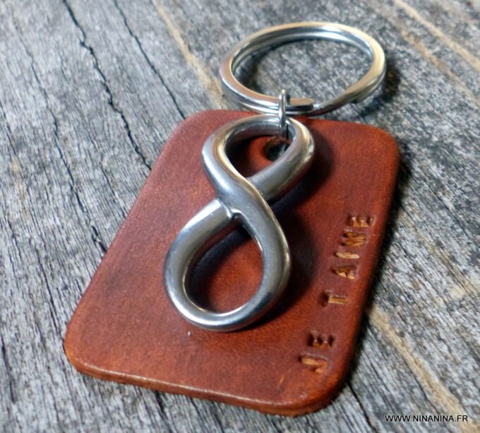 N3959a_Porte_cles_homme_cuir_personnalise_infini_acier_inoxydable_argente_-_Accessoires_porte_cle_en_ligne_Ninanina-2