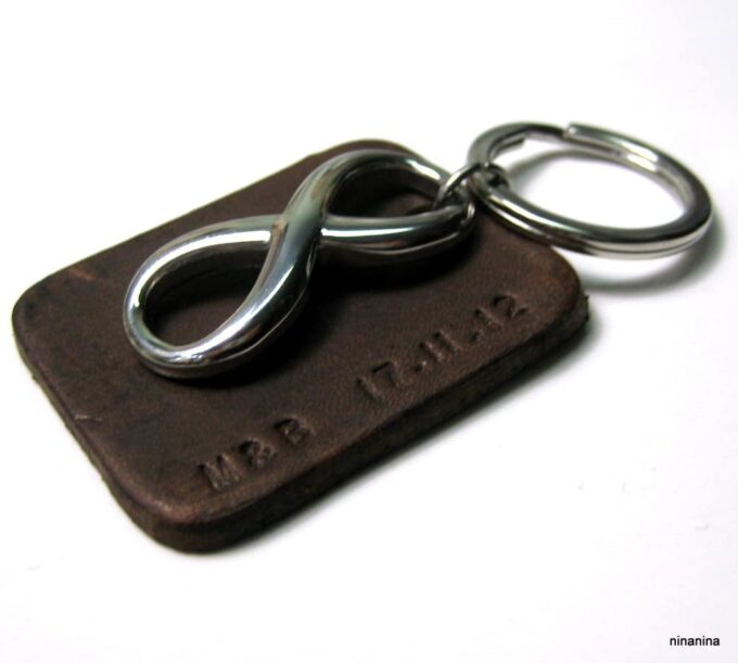 N3959b_porte-cle_cuir_infini_acier_inoxydable_personnalise