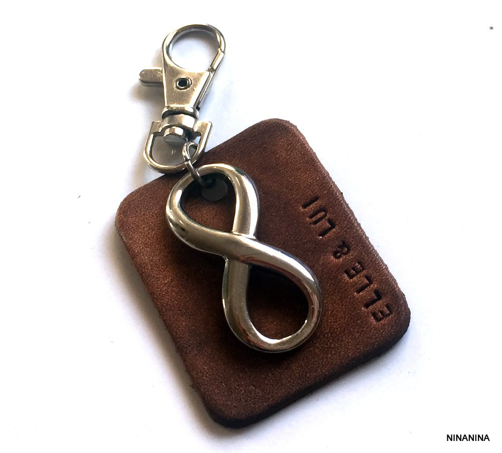 Porte clé infini homme pendentif Acier inoxydable - Ninanina