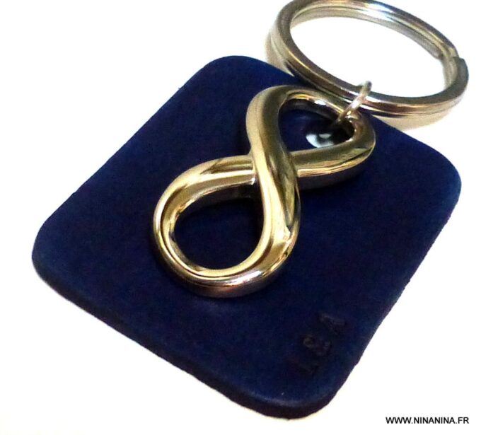 N3959c_Porte_cle_homme_cuir_bleu_personnalise_infini_acier_NINANINA