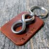 N3959c_Porte_cles_homme_cuir_personnalise_infini_acier_inoxydable_argente_-_Accessoires_porte_cle_en_ligne_Ninanina