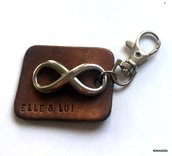 N3959c_porte_cle_homme_cuir_grave_infini_acier_inoxydable