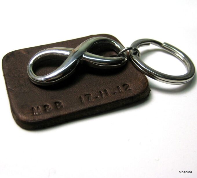 N3959j_porte-cle_cuir_infini_acier_inoxydable_personnalise