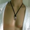 N3967a_Collier_homme_lacet_cordon_cuir_infini_acier_argente_NINANINA