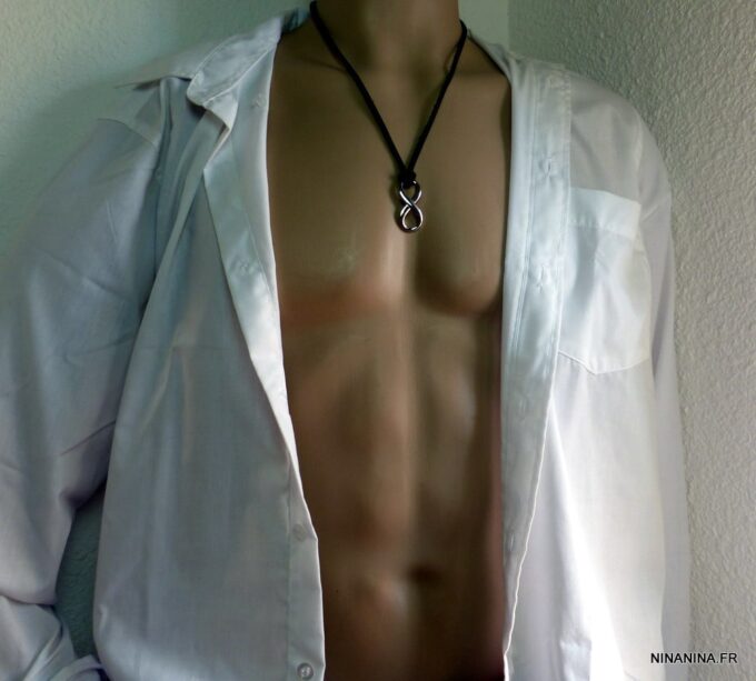 N3967i_Collier_homme_lacet_cordon_cuir_infini_acier_argente_NINANINA