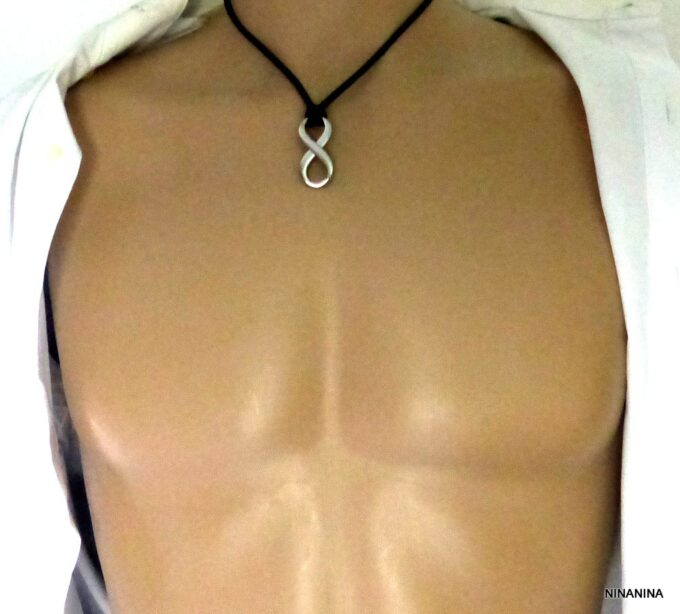 N3967terb_Collier_homme_cuir_infini_acier_inoxydable