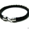 N3973_bracelet_homme_cuir_tresse_crochet_metal_argent