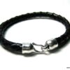 N3973a_bracelet_homme_cuir_tresse_crochet_metal_argent
