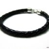 N3973b_bracelet_homme_cuir_tresse_crochet_metal_argent