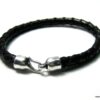 N3973l_bracelet_homme_cuir_tresse_crochet_metal_argent