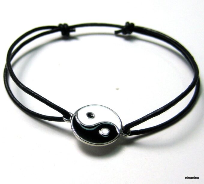 N3977c_bracelet_cordon_cuir_yin_yang_metal_argente_emaille