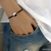 N3977h_Bracelet_cordon_cuir_yin_yang_metal_emaille_-_Bijoux_Bracelets_en_ligne_Ninanina