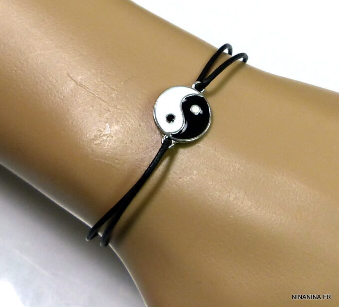 N3977terj_bracelet_cordon_cuir_yin_yang_emaille