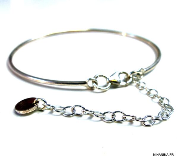 Bracelet Jonc En Argent Massif étrangé - Style épuré Et Intemporel - Occasion à Porter Ou à Offrir