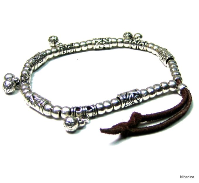 N4033i_bracelet_de_cheville_daim_et_perles_metal_argent