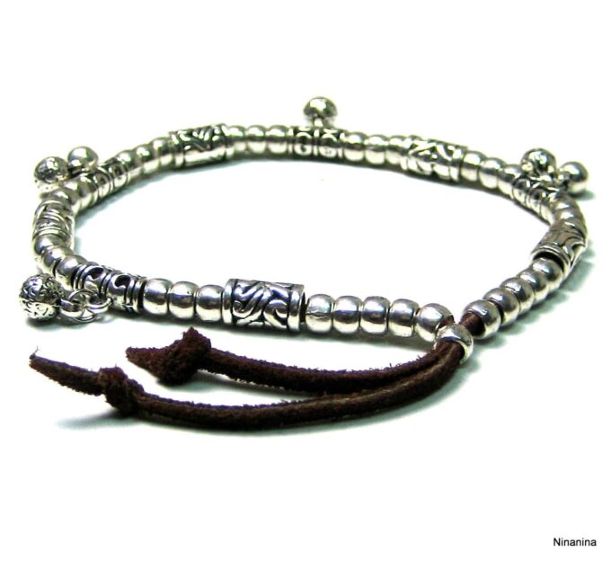 N4033k_bracelet_de_cheville_daim_et_perles_metal_argent