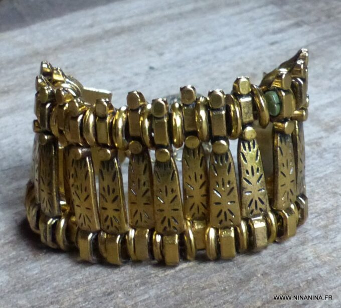 N4050a_Bracelet_manchette_boheme_tribal_metal_dore_-_Bijoux_Bracelets_en_ligne_Ninanina