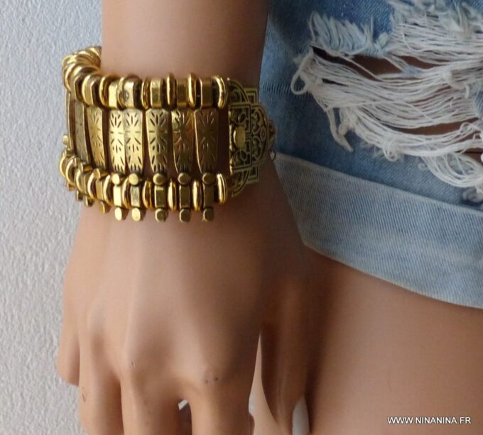 N4050b_Bracelet_manchette_boheme_tribal_metal_dore_-_Bijoux_Bracelets_en_ligne_Ninanina-2