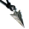 N4064a_collier_homme_tribal_cuir_fleche_metal_argent