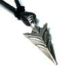 N4064n_collier_homme_tribal_cuir_fleche_metal_argent
