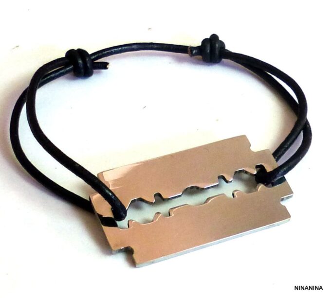 N4161E_Bracelet_homme_cordon_cuir_lame_de_rasoir_acier_inoxydable_NINANINA