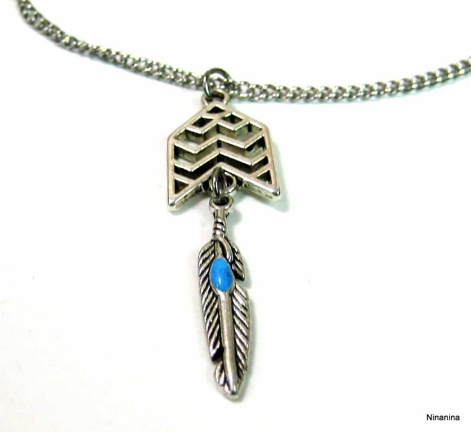 N4172bis_chaine_de_taille_ethnique_fleche_et_plume_acier_inoxydable