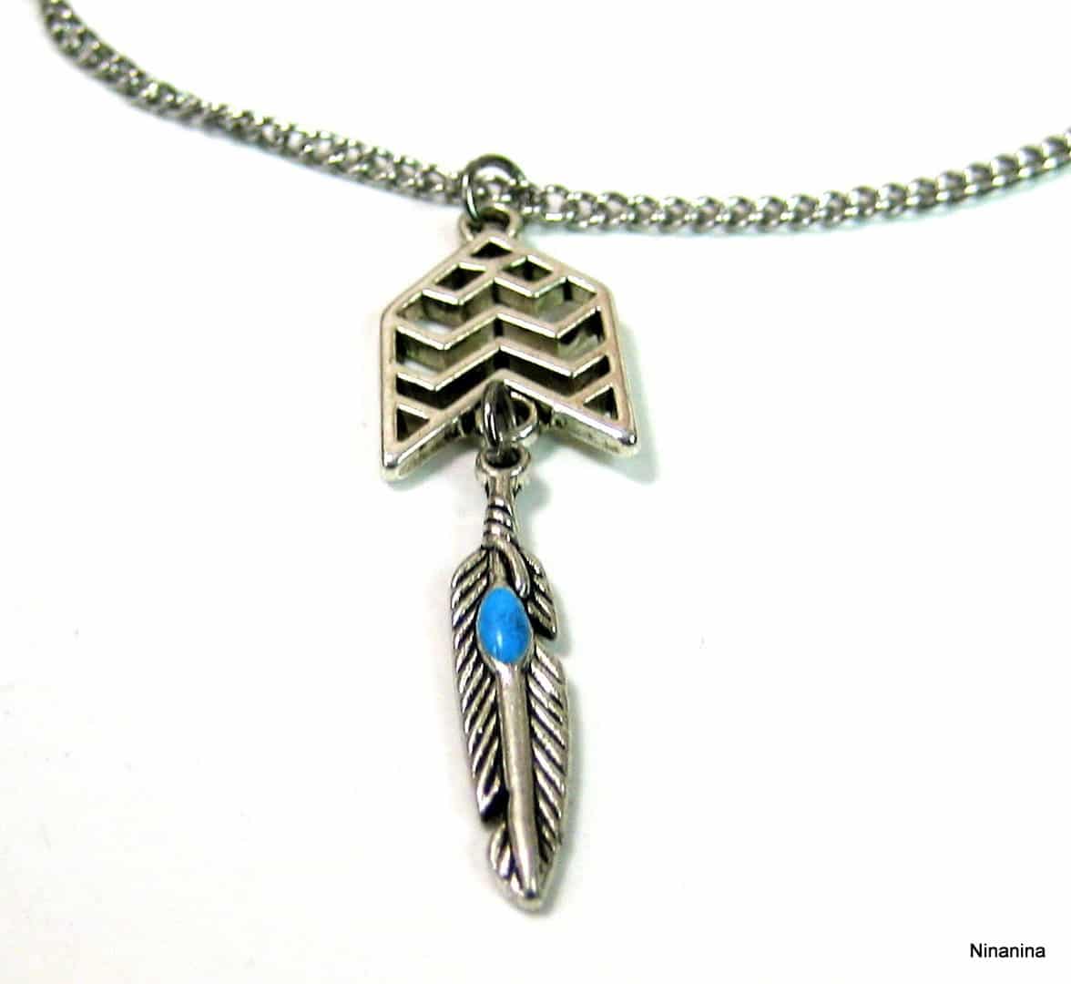 Chaine de taille acier inoxydable pendentif plume – Image 4