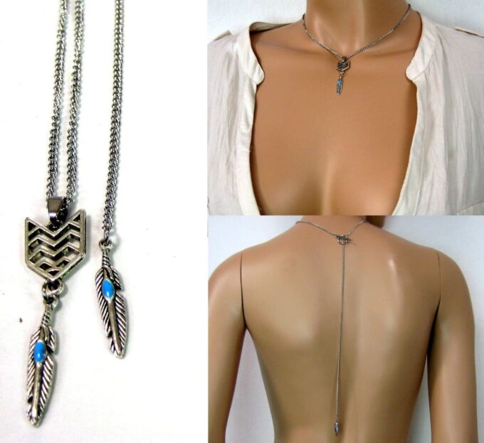 N4174b_collier_de_dos_ethnique_fleche_et_plume_acier_inoxydable