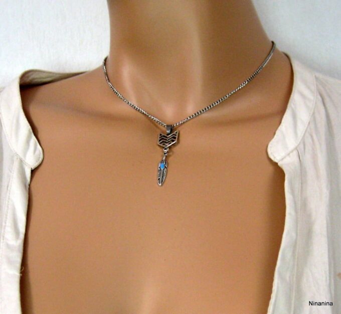 N4174g_bijou_de_corps_ethnique_fleche_et_plume_acier_inoxydable-1