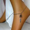 N4176c_chaine_de_cheville_ethnique_fleche_et_plume_acier_inoxydable