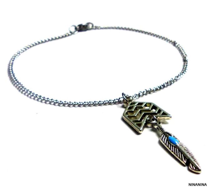 N4176terd_Chaine_de_cheville_fleche_acier_inoxydable
