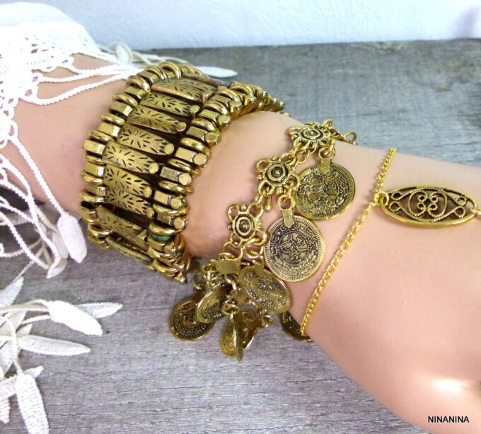 N4210terb_Bracelet_tribal_pieces_metal_dore