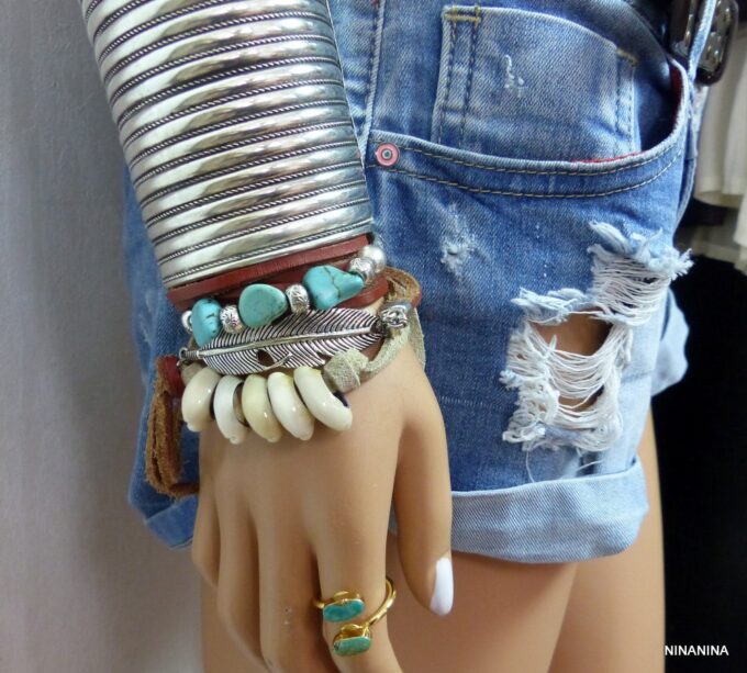 N4222terd_Bracelet_cordon_coquillage_cauri-2