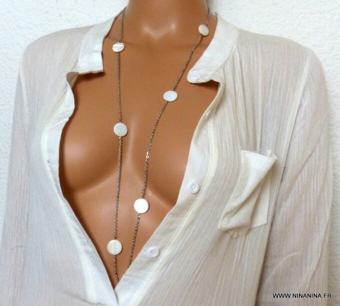 N4274a_Collier_femme_long_-_sautoir_acier_inoxydable_pendentifs_ronds_nacre_blanche_NINANINA