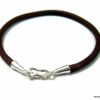 N4279h_Bracelet_cordon_cuir_plaque_argent_fermoir_crochet