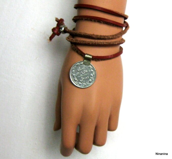 N4280t_Bracelet_wrap_cordon_cuir_piece_metal_argent