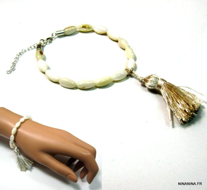 N4295b_bracelet_bague_argent_massif_nacre_pompon_ivoire