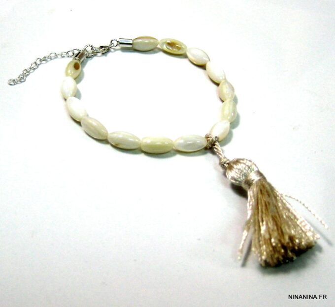 N4295h_bracelet_bague_argent_massif_nacre_pompon_ivoire