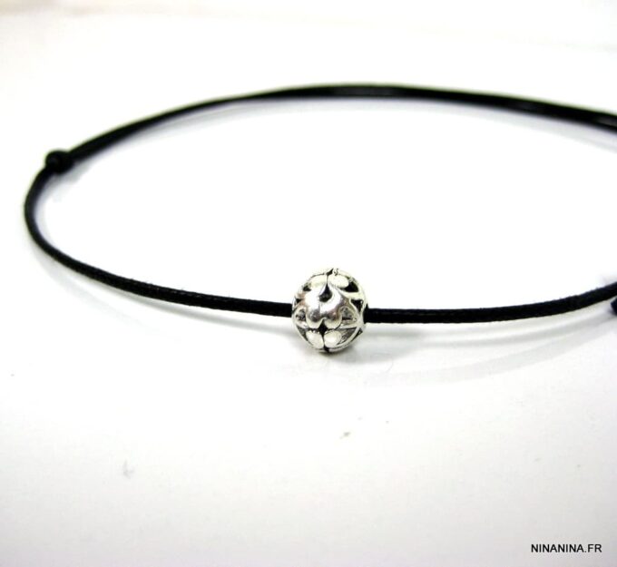 N4310b_collier_cordon_cuir_boule_metal_argent