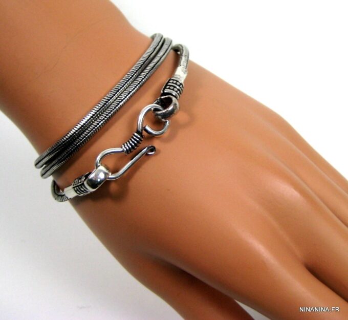 N4313e_bracelet_wrap_maille_serpent_plaque_argent
