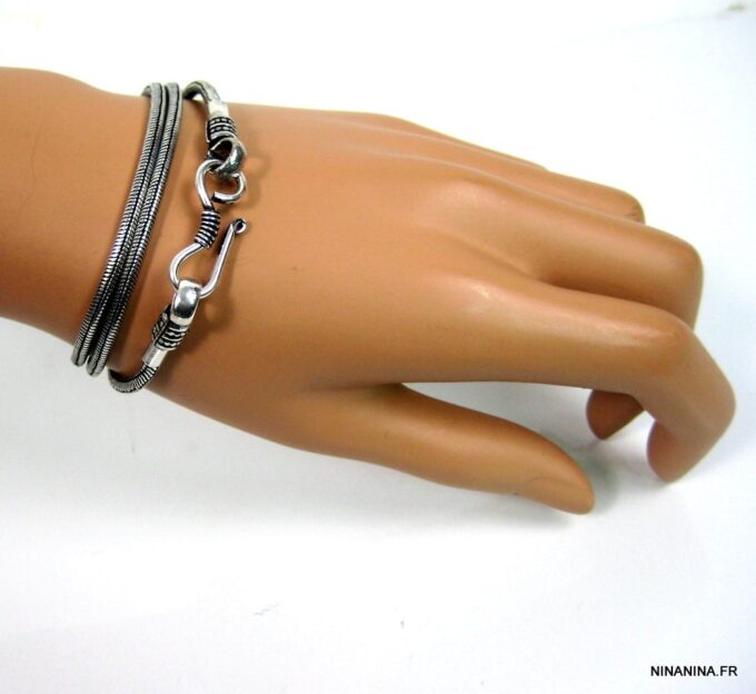 N4313l_bracelet_wrap_maille_serpent_plaque_argent