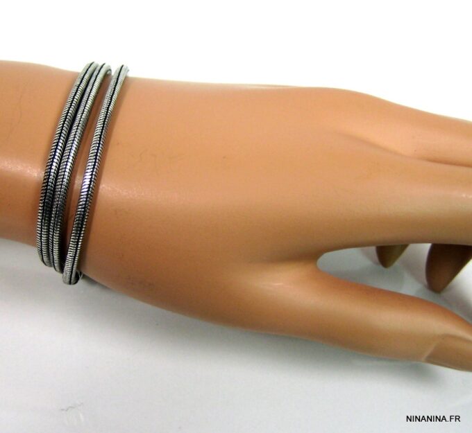 N4313n_bracelet_wrap_maille_serpent_plaque_argent