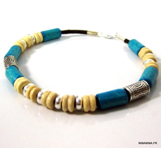 N4315b_bracelet_homme_perles_bois_turquoise_argent_massif-1