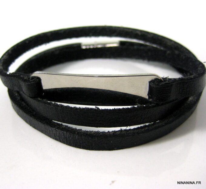 N4318a_bracelet_wrap_cuir_gourmette_acier_inoxydable
