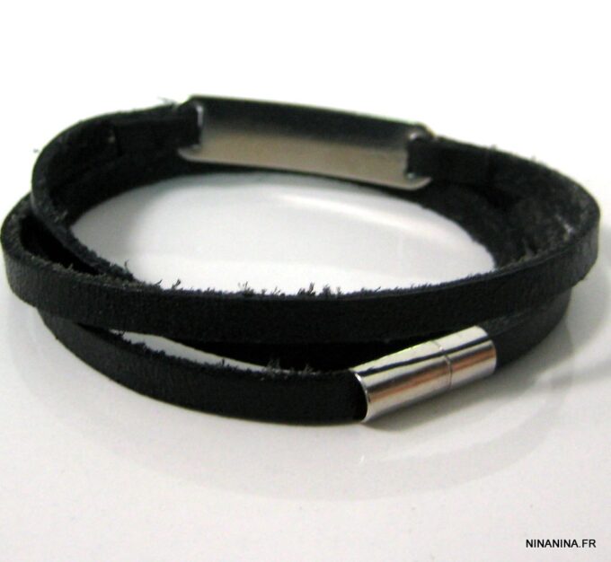 N4318c_bracelet_wrap_cuir_gourmette_acier_inoxydable