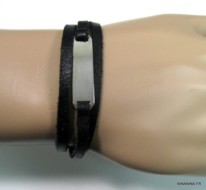 N4318f_bracelet_wrap_cuir_gourmette_acier_inoxydable