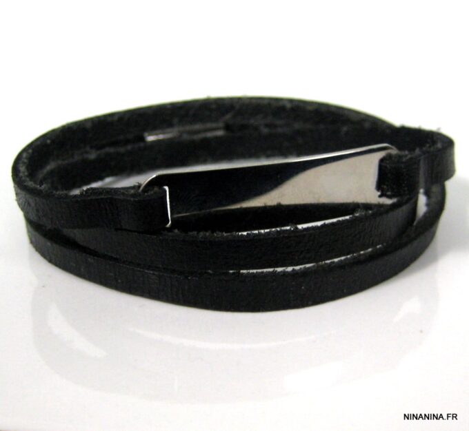 N4318g_bracelet_wrap_cuir_gourmette_acier_inoxydable