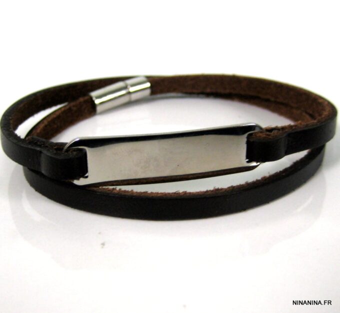 N4319b_bracelet_wrap_cuir_gourmette_acier_inoxydable
